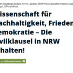 Demo in Düsseldorf: Nein zum Hochschulgesetz, Zivilklausel erhalten!